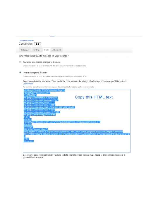 Conversiones para Google Adwords