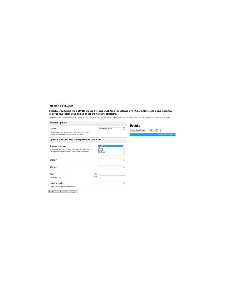 Módulo Exportar Clientes CSV PrestaShop | CRM y Marketing