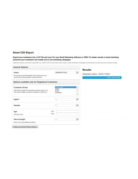 Módulo Exportar Clientes CSV PrestaShop | CRM y Marketing