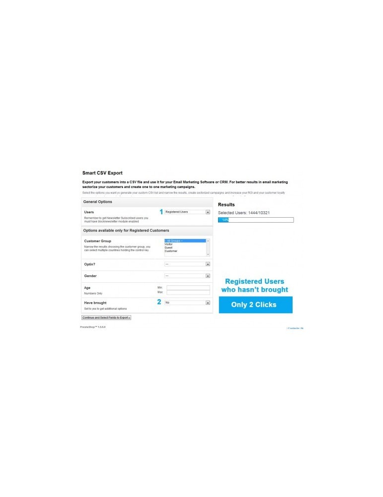 Módulo Exportar Clientes CSV PrestaShop | CRM y Marketing