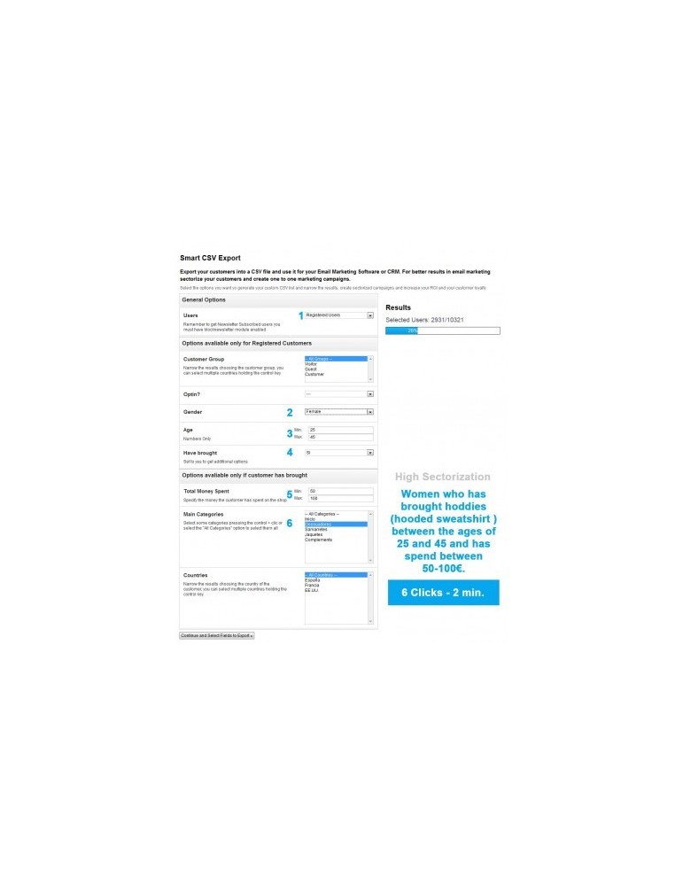 Módulo Exportar Clientes CSV PrestaShop | CRM y Marketing
