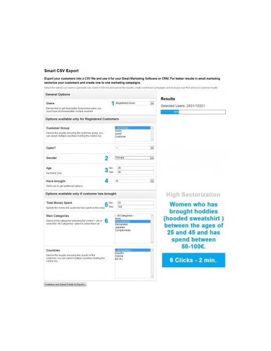 Módulo Exportar Clientes CSV PrestaShop | CRM y Marketing