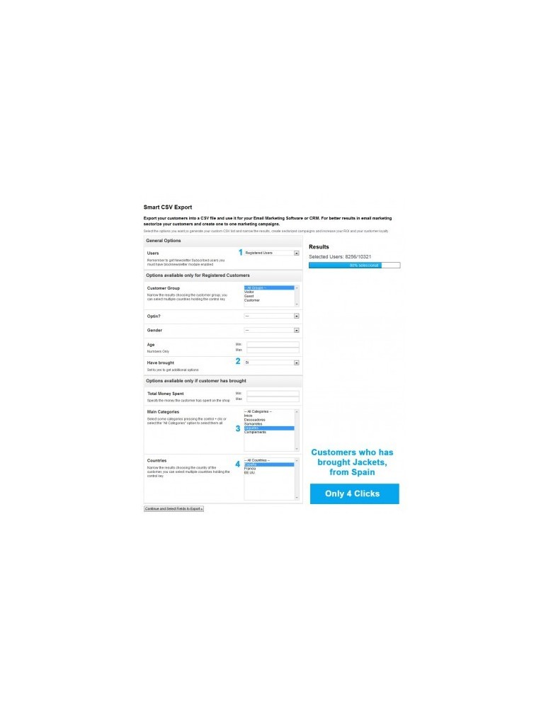 Módulo Exportar Clientes CSV PrestaShop | CRM y Marketing