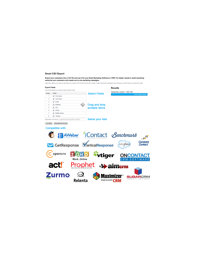 Módulo Exportar Clientes CSV PrestaShop | CRM y Marketing