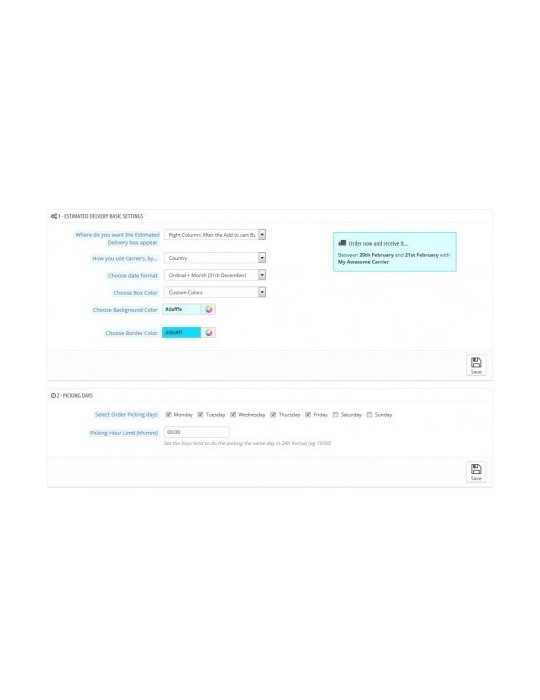Módulo Entrega Estimada V3 para Prestashop